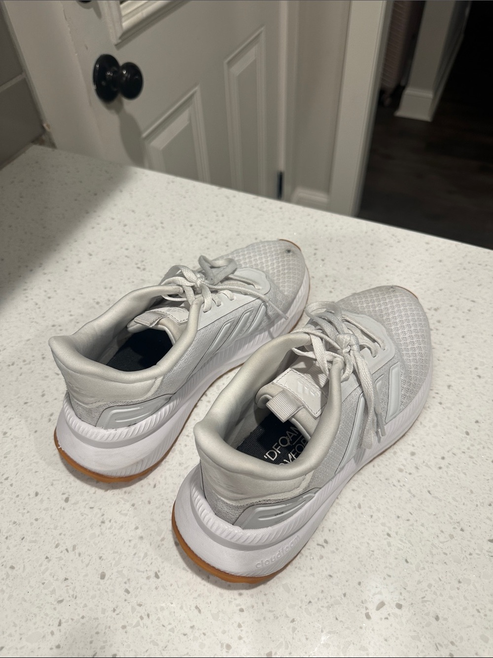 adidas Women's White Athletic Sneakers with Gum Outsole